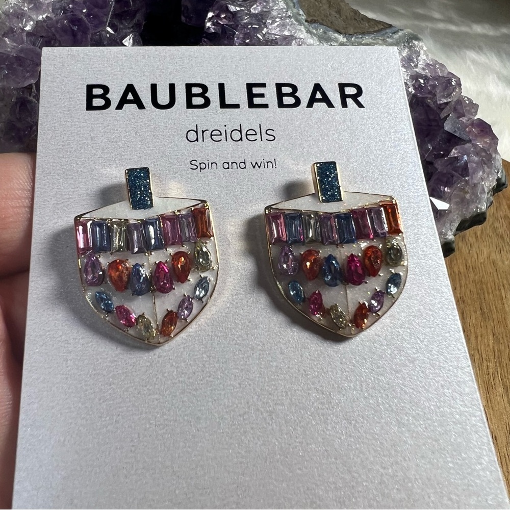 Baublebar Dreidel Rhinestone Earrings NWT